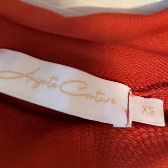 Rust Turtleneck with Slit Maternity Dress by Anyuta Couture - Picture 5 of 9